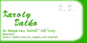 karoly dalko business card